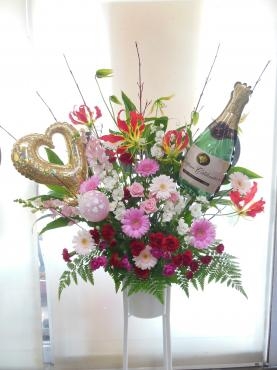 周年記念のお祝いスタンド花｜「花の丘　カウベル」　（愛知県長久手市の花キューピット加盟店 花屋）のブログ