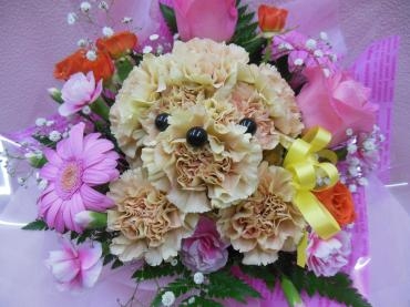 テディベアプードルのアレンジメント、発送しました。｜「花の丘　カウベル」　（愛知県長久手市の花キューピット加盟店 花屋）のブログ