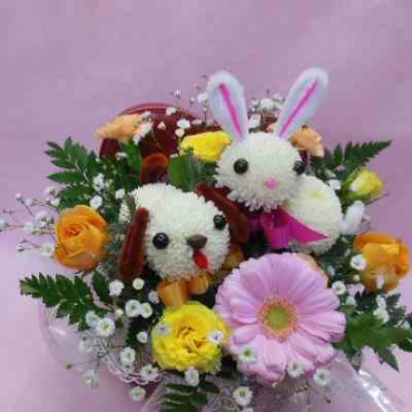 ハートペアうさ＆わんこ