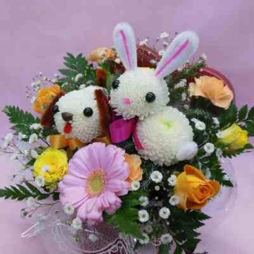 ハートペアうさ＆わんこ