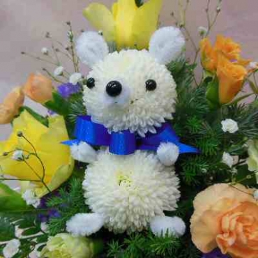 ぴんぽんベア(ホワイト・ブルーリボン)